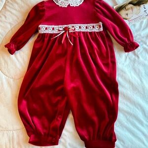Infant holiday outfit.  6-9 months. - Youngland Polyester Care Label